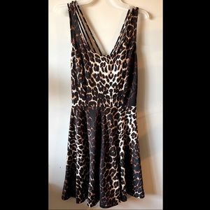 Rockabilly Leopard Cheetah Print Swing Dress